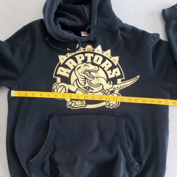 Vintage Toronto Raptors Mitchell & Ness Black Gold NBA Hoodie Size Medium - Picture 3 of 8